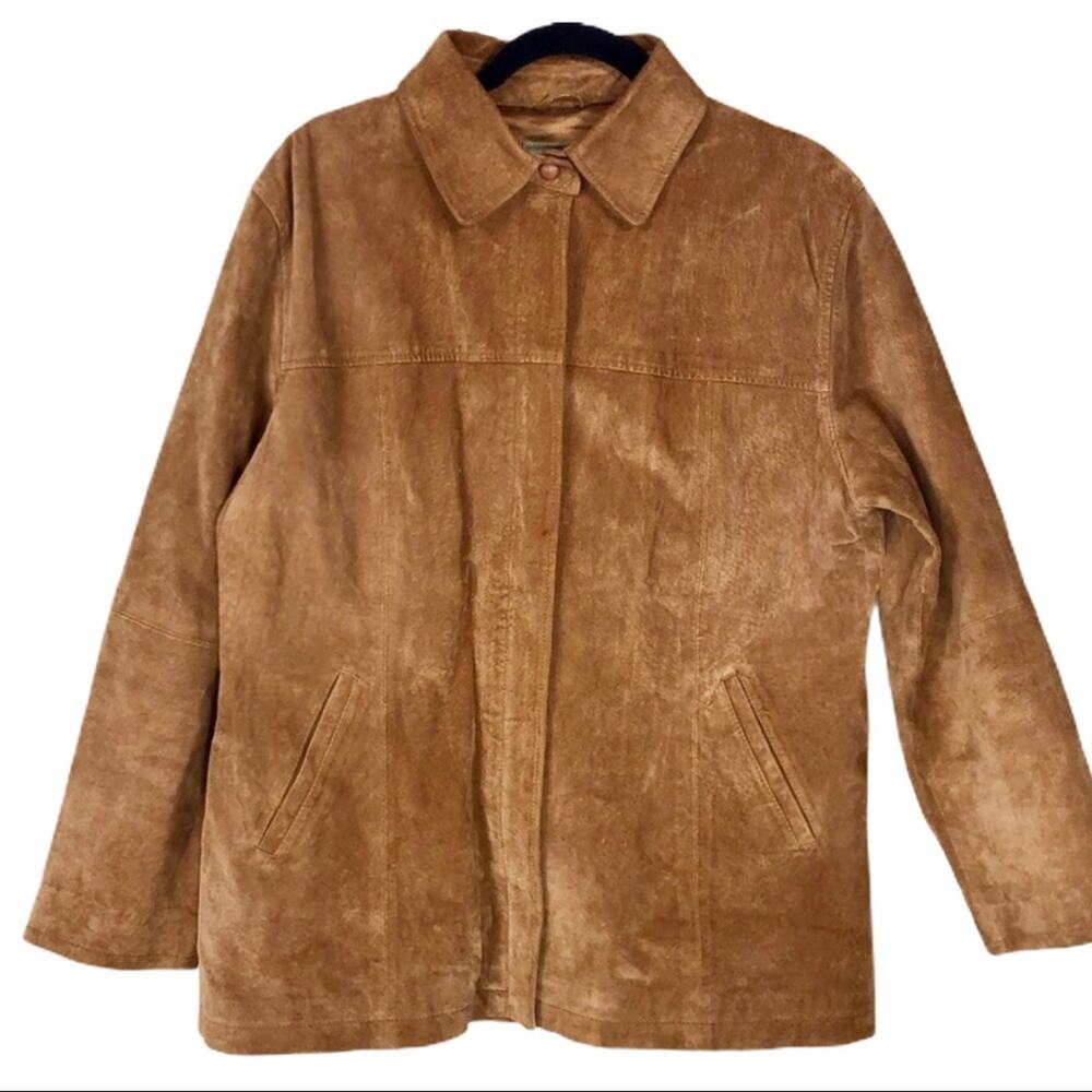 Men's AMI Alexandre Mattiussi Brown Suede Leather Zipper Bomber Jacket Large